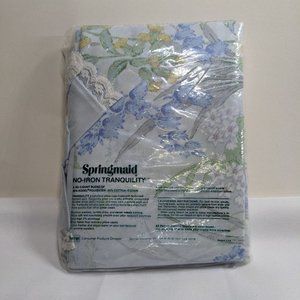 Springmaid Vintage 70s Tranquility Floral Cottagecore Lace Trim Pillowcases-NEW